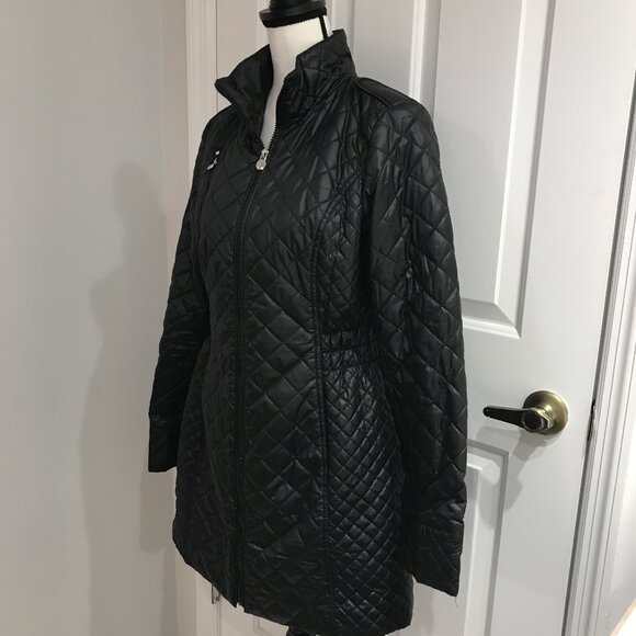 Roz & Ali Diamond Quilted Puffer Jacket with Extended Collar S - Picture 4 of 11